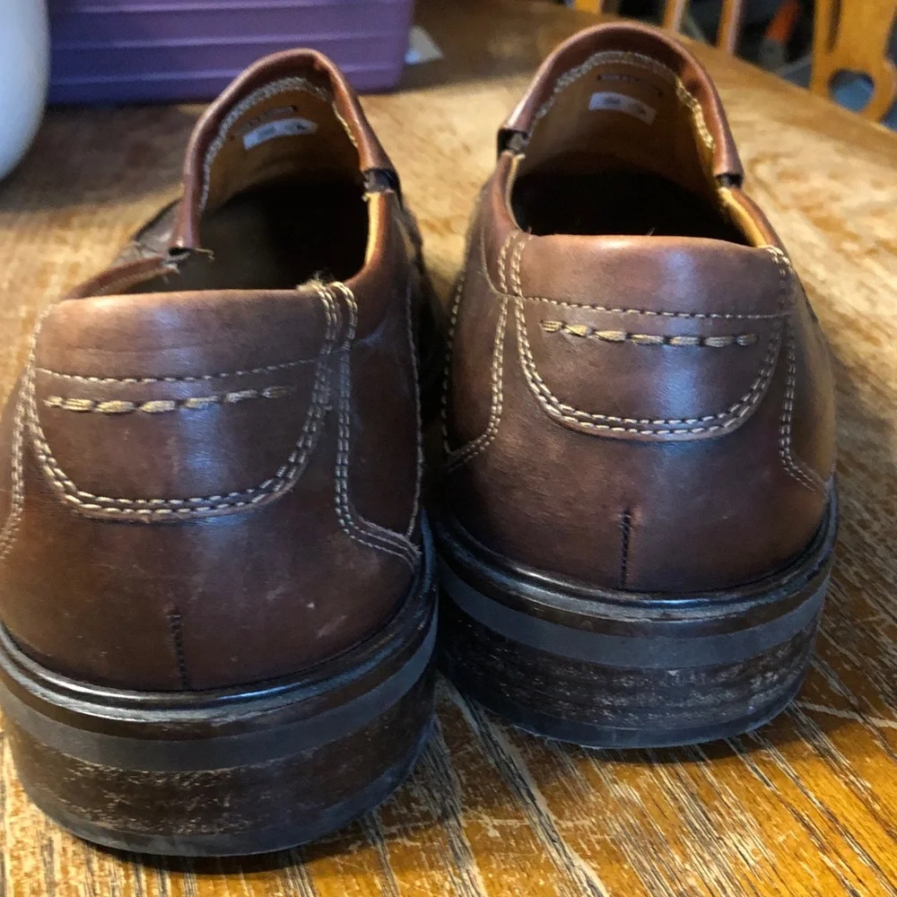 Ecco Men's Dark Brown Leather Slip-On Loafers